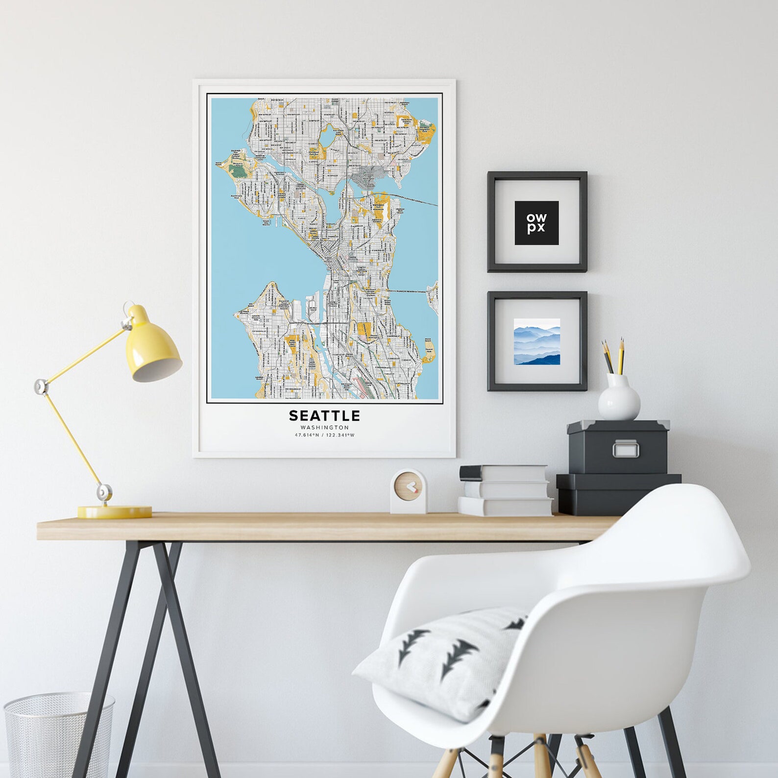 Seattle Map Print, Street Names Seattle Print, Printable Map of Seattle ...