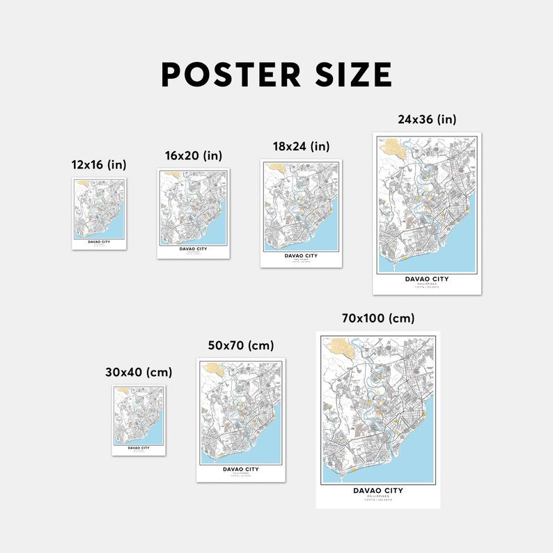 Davao City Map Print Street Names Davao City Print Map of | Etsy