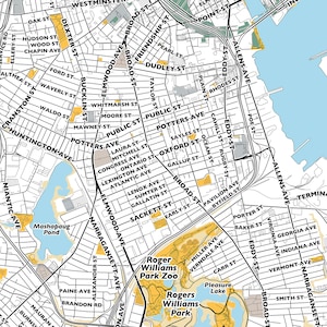 Providence Map Print, Street Names Providence Print, Map of Providence ...