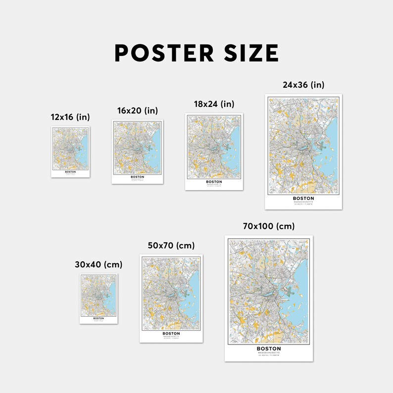 Boston Map Print Street Names Boston Print Printable Map of - Etsy