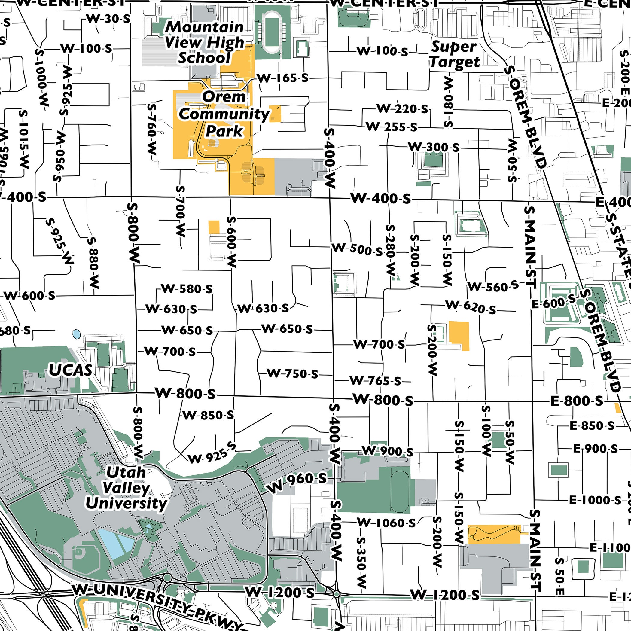 Orem Map Print Street Names Orem Print Printable Map of - Etsy