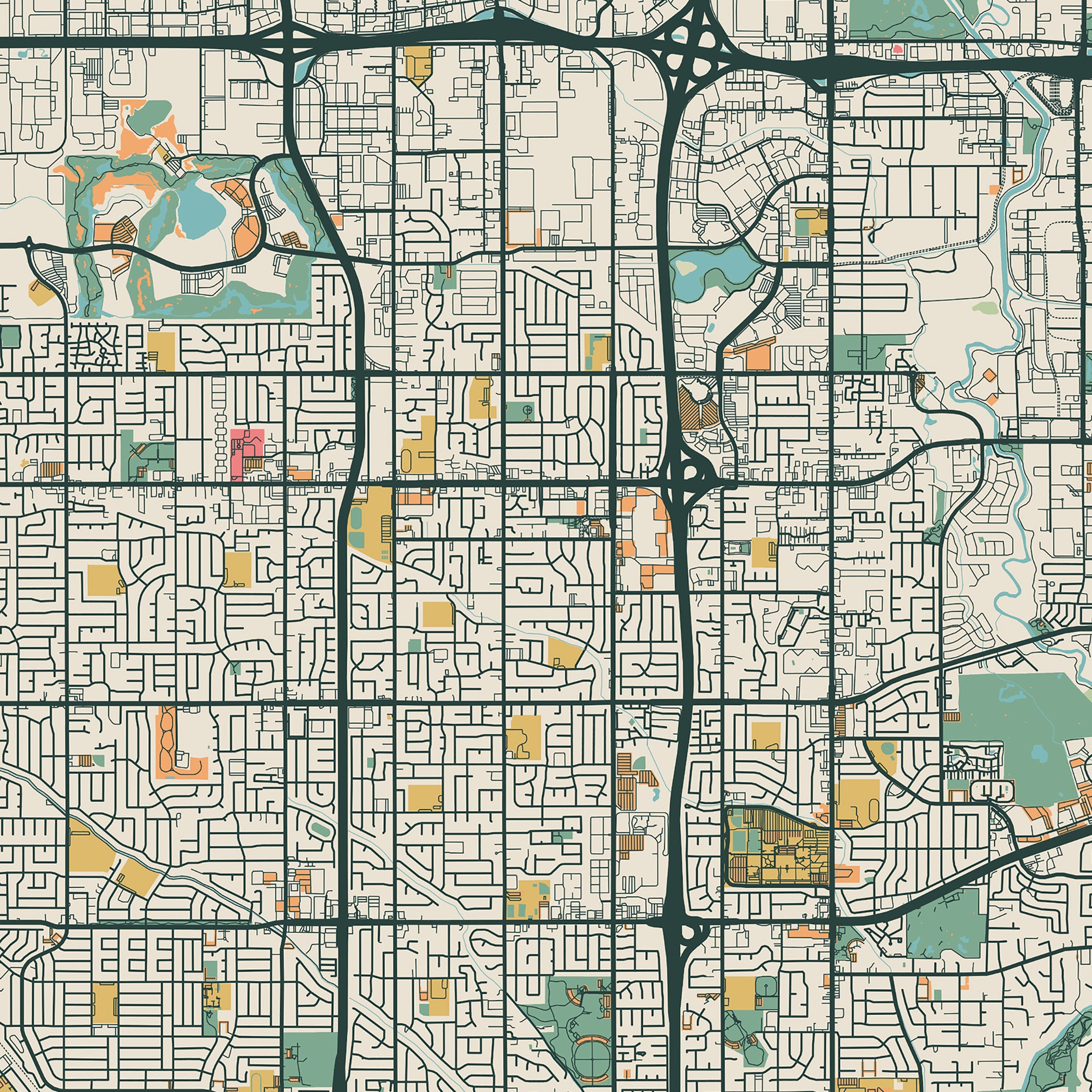 Salt Lake City Print Map Retro Salt Lake City Street Map - Etsy