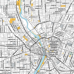 Rochester Map Print, Street Names Rochester Print, Printable Map of ...