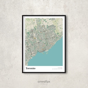 Impression d'affiche de carte de Toronto, décor de carte de Toronto rétro, carte-cadeau de Toronto vintage, carte rétro de Toronto (Ontario), art mural intérieur