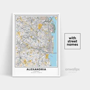 Alexandria Map Print, Street Names Alexandria Print, Map Of Alexandria, City Map Art, Alexandria Virginia Map Art, Travel Gift Poster