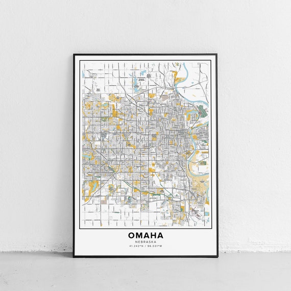 Omaha Map Print Street Names Omaha Print Printable Map of - Etsy