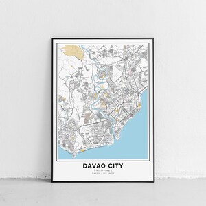 Davao City Map Print, Street Names Davao City Print, Map of Davao City ...