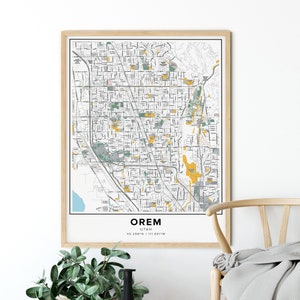 Orem Map Print, Street Names Orem Print, Printable Map of Orem, City Map Art, Orem Utah Map Art ...