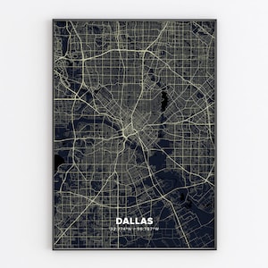 Dallas, Texas, Dallas Map, Dallas Poster, Dallas Print, Dallas Wall Art, Dallas Art, Dallas gift, Dallas Decor, Dallas Wall Decor - MD07