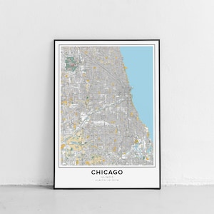 Chicago Map Print, Street Names Chicago Print, Printable Map of Chicago ...