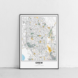 Orem Map Print, Street Names Orem Print, Printable Map of Orem, City Map Art, Orem Utah Map Art ...