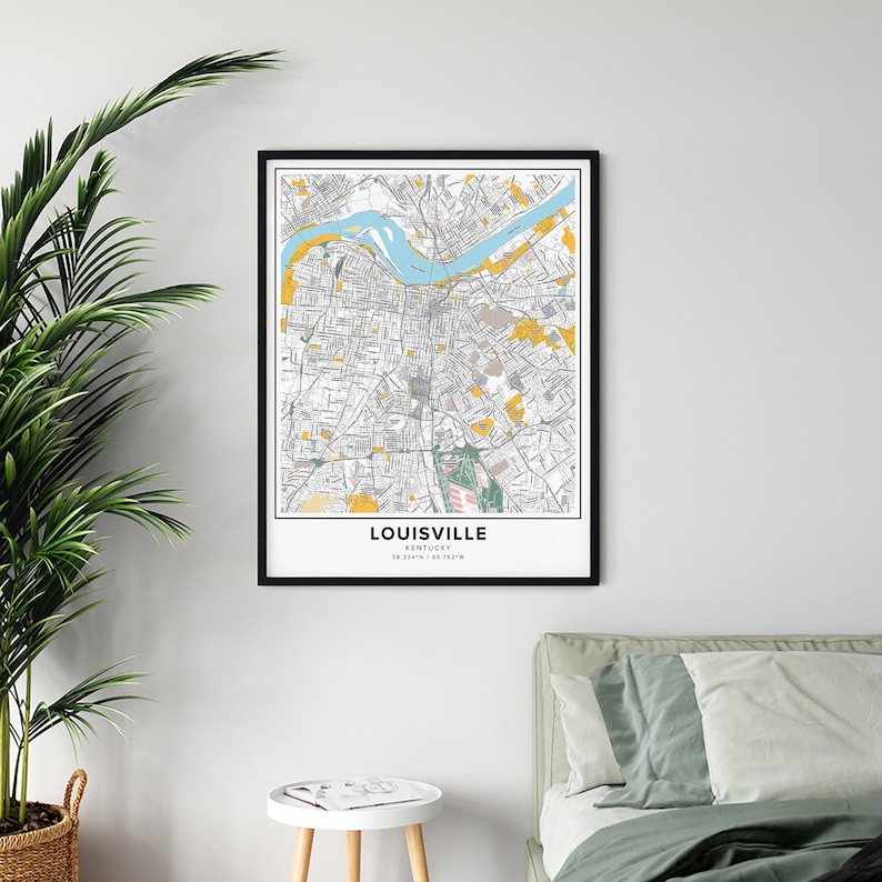 Louisville Map Print, Noms de rue Louisville Print, Carte de Louisville, City Map Art, Louisville Kentucky Map Art, Affiche cadeau de voyage image 4