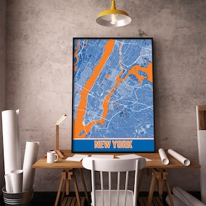 New York Map Print, New York NYC Map Wall Art, New York Decor Print, Poster Print Map Of New York, City Map Art, Travel Gift Poster