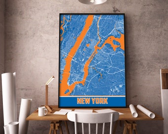New York Karte Druck, New York NYC Karte Wandkunst, New York Dekor Druck, Poster Druck Karte von New York, Stadt Karte Kunst, Reise Geschenk Poster