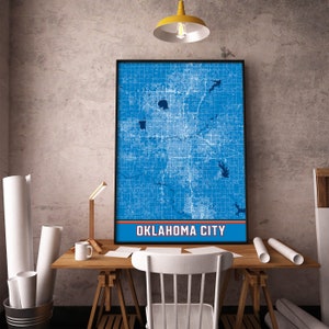 Impressão de mapa de Oklahoma City, arte de parede de mapa de Oklahoma City, impressão de decoração de Oklahoma City, impressão de mapa de Oklahoma City, arte de mapa de cidade, pôster de presente de viagem