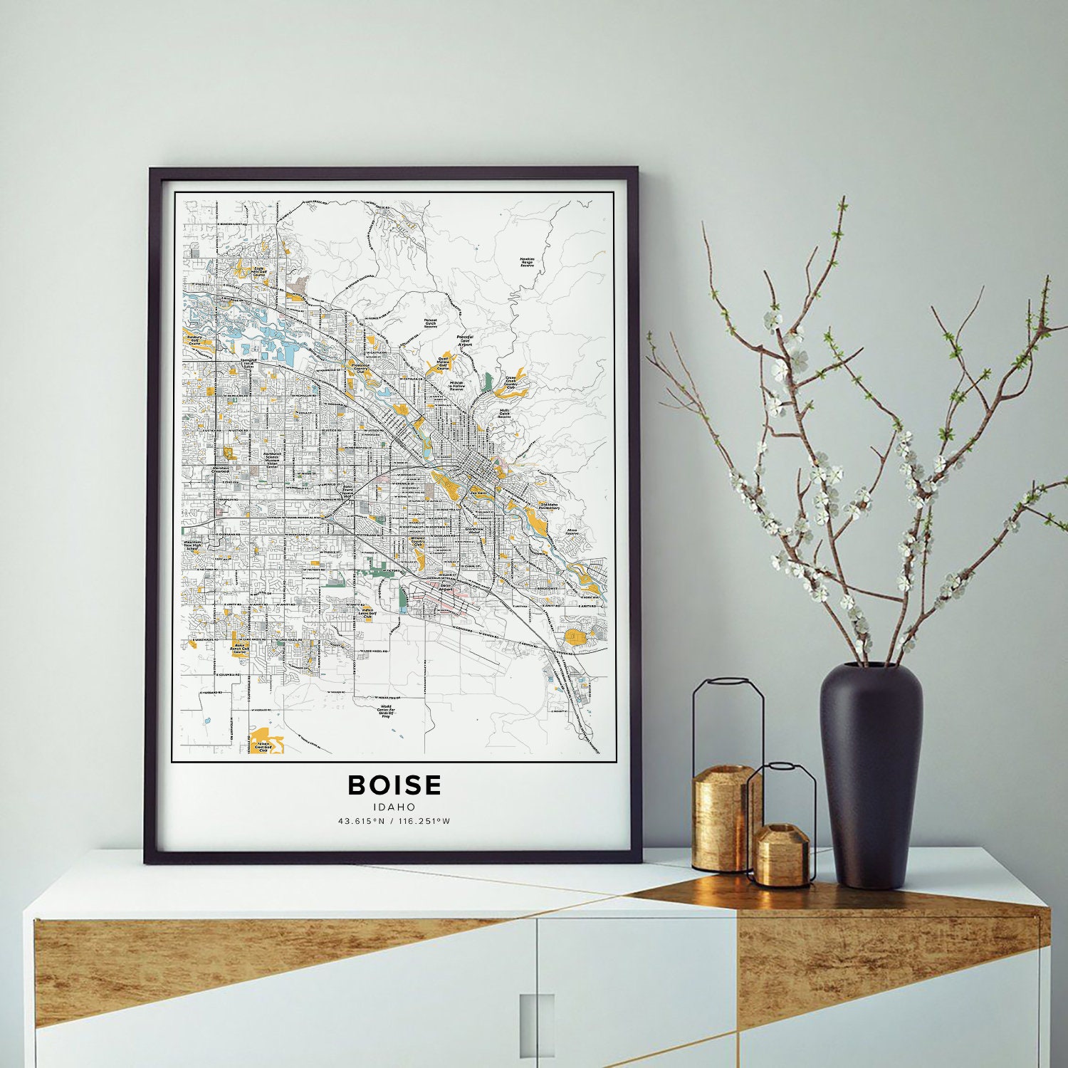 Boise Idaho Map Print With Street Names - Etsy