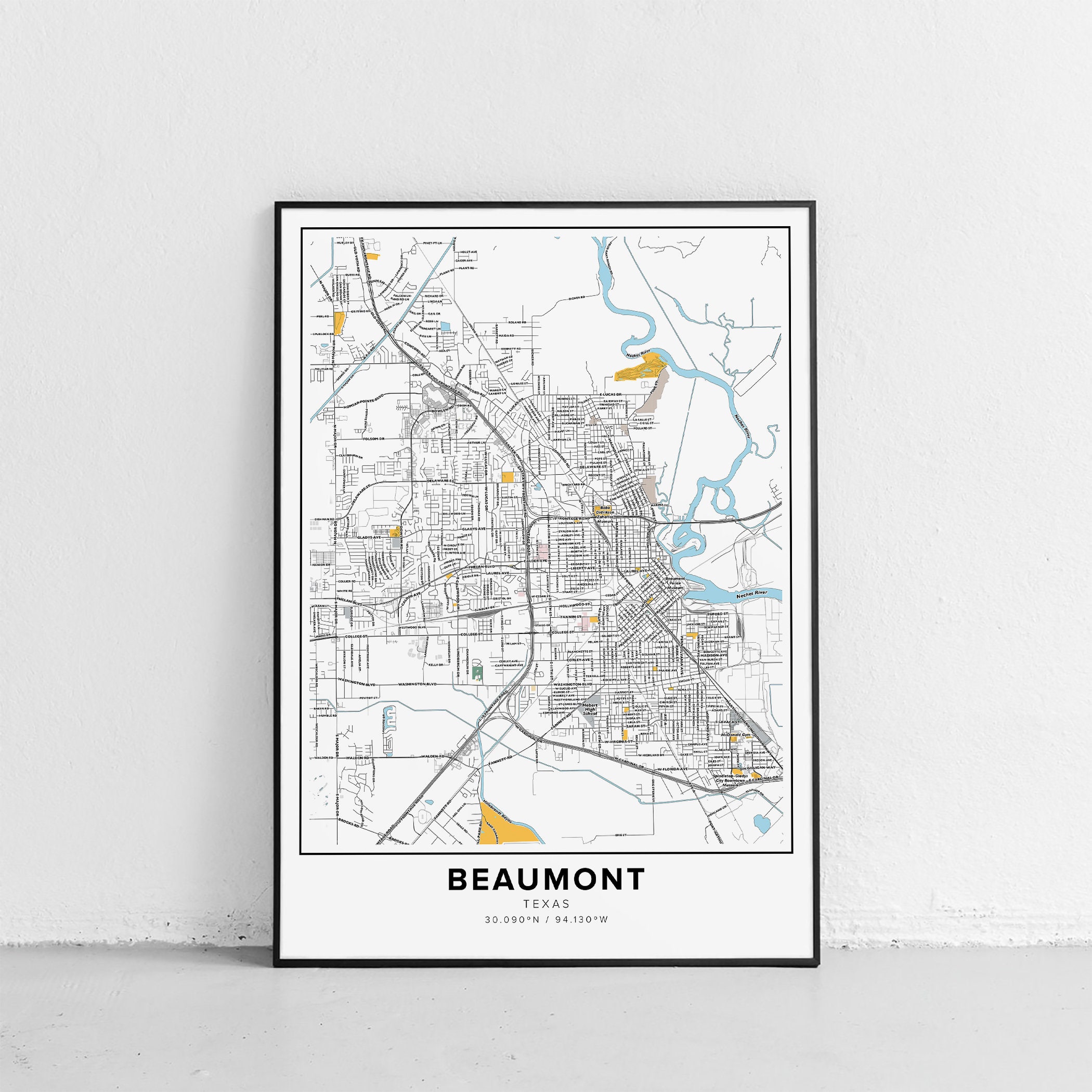 Beaumont Map Print, Street Names Beaumont Print, Printable Map of ...