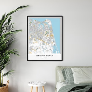 Virginia Beach Map Print, Street Names Virginia Beach Print, Map of ...
