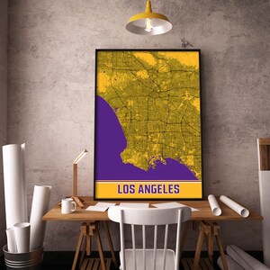 Los Angeles Map Print, Los Angeles California Map Wall Art, Los Angeles Decor, Printable Map Los Angeles, City Map Art, Travel Gift Poster