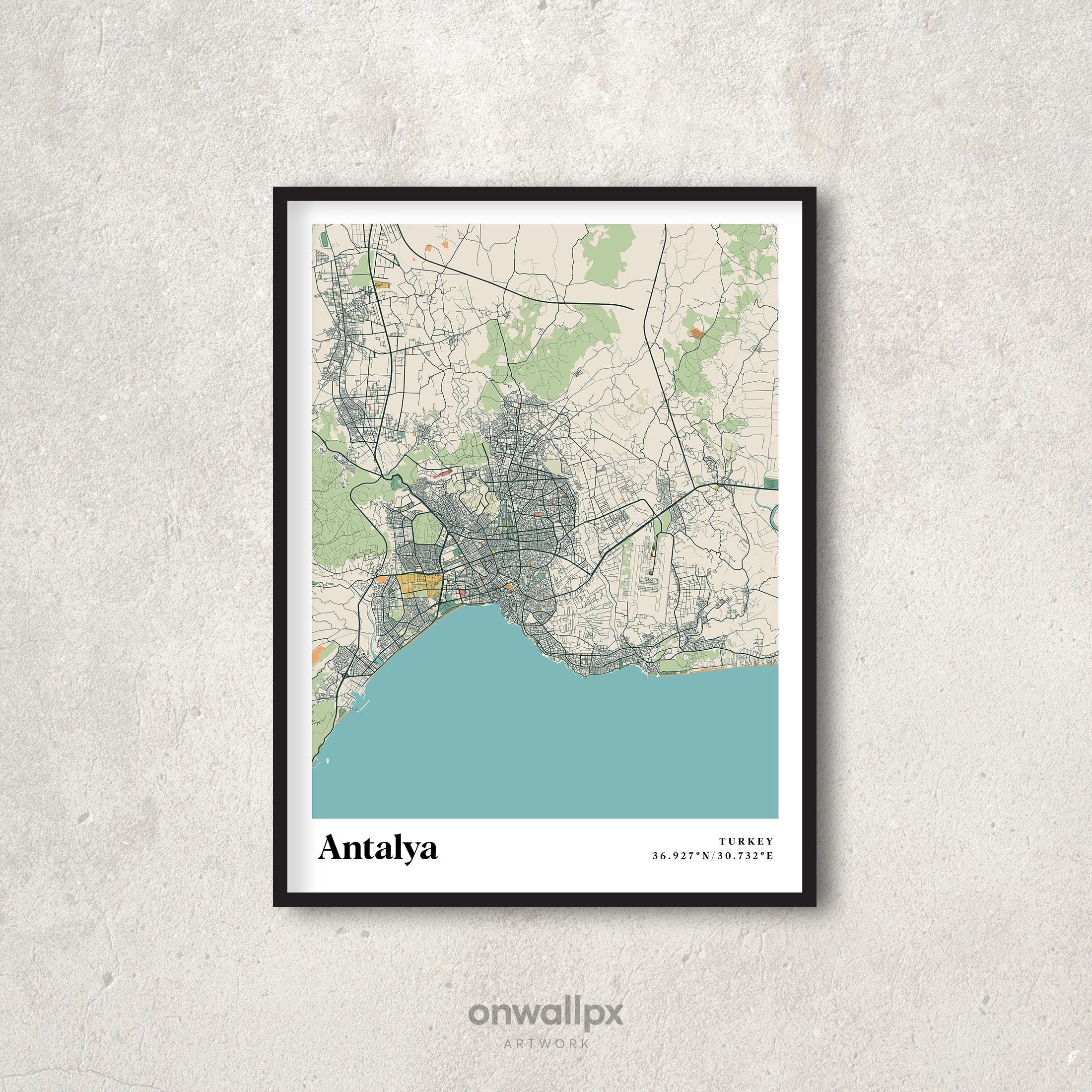 Anthrazit Karte Poster Druck, Retro Karte von Mandalay, Türkei Karte, Geschenk Karte, Retro Karte von Mandalay
