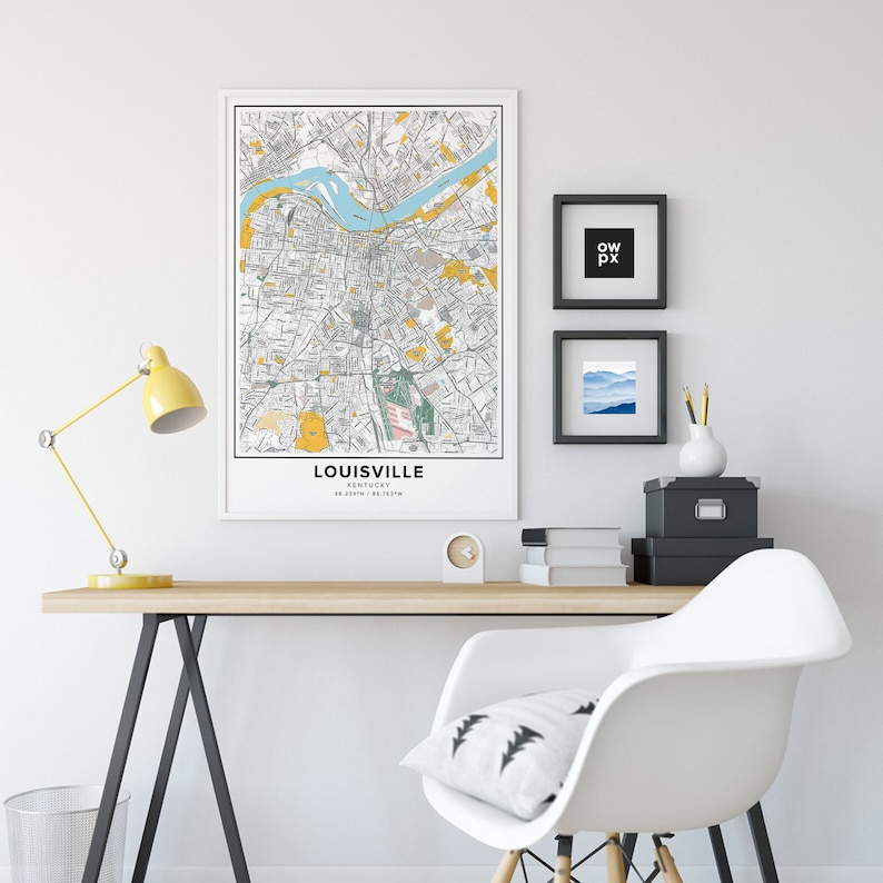 Louisville Map Print, Noms de rue Louisville Print, Carte de Louisville, City Map Art, Louisville Kentucky Map Art, Affiche cadeau de voyage image 6