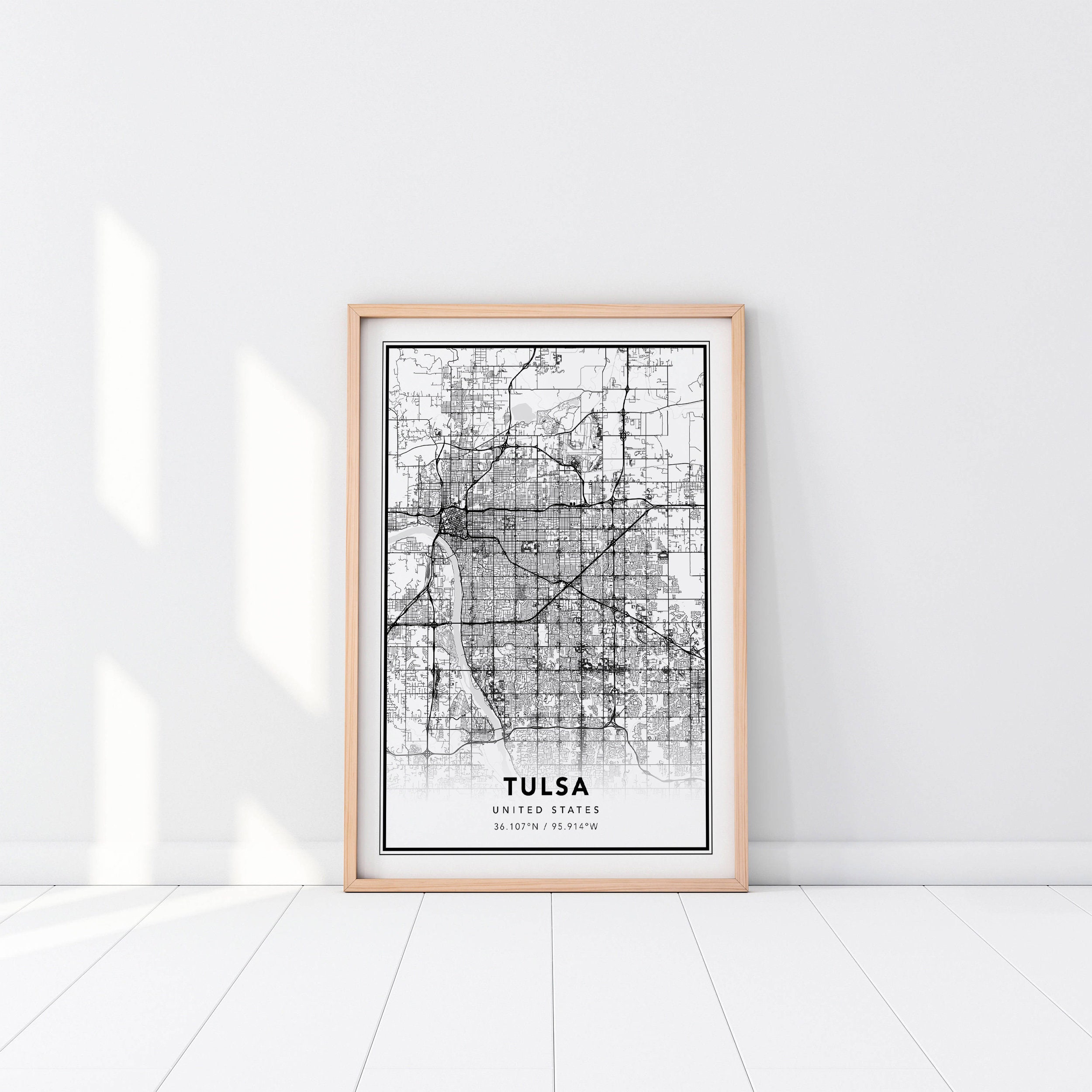 Tulsa Map Print Tulsa Poster Tulsa Wall Art Tulsa City Map Etsy