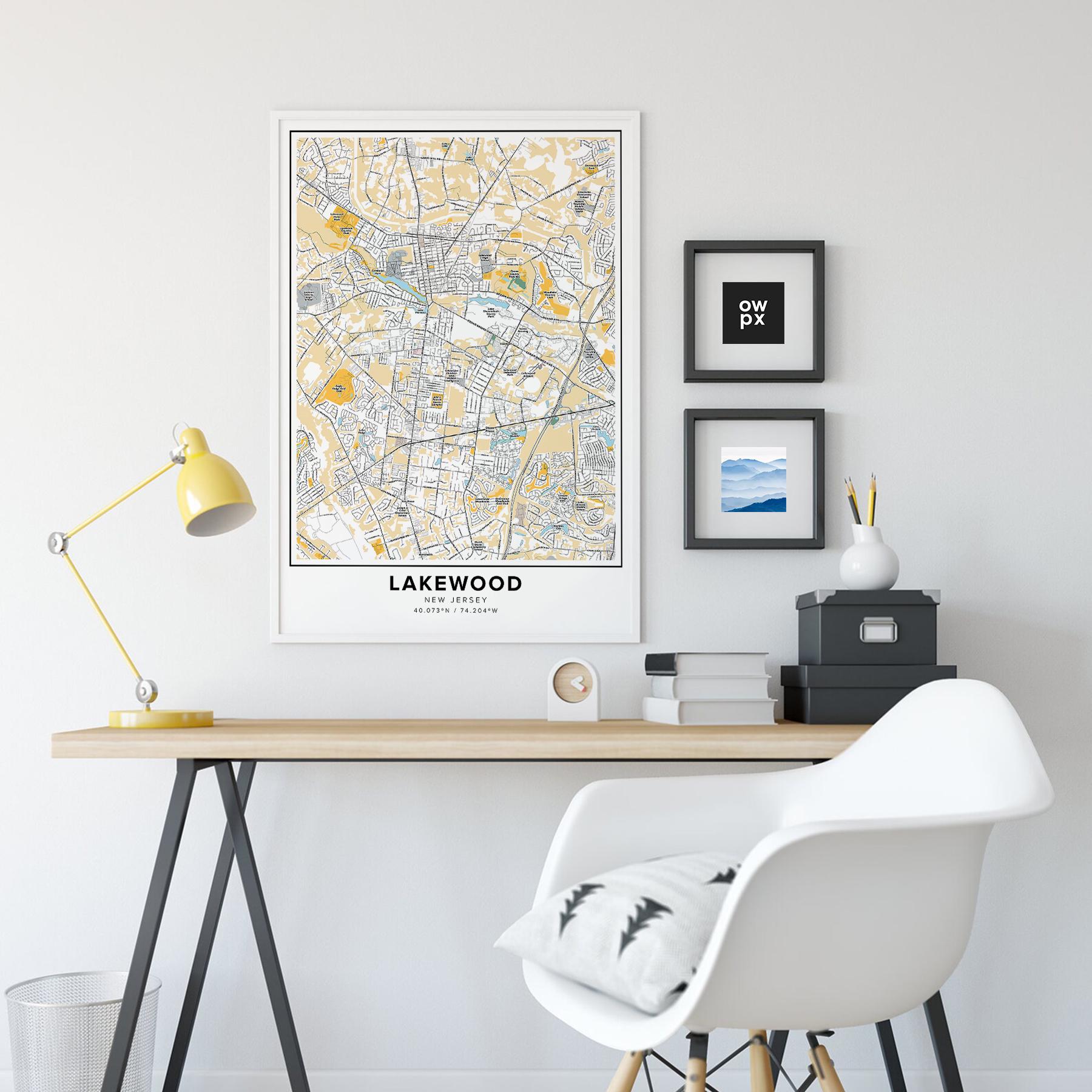 Lakewood Map Print, Street Names Lakewood Print, Printable Map of ...
