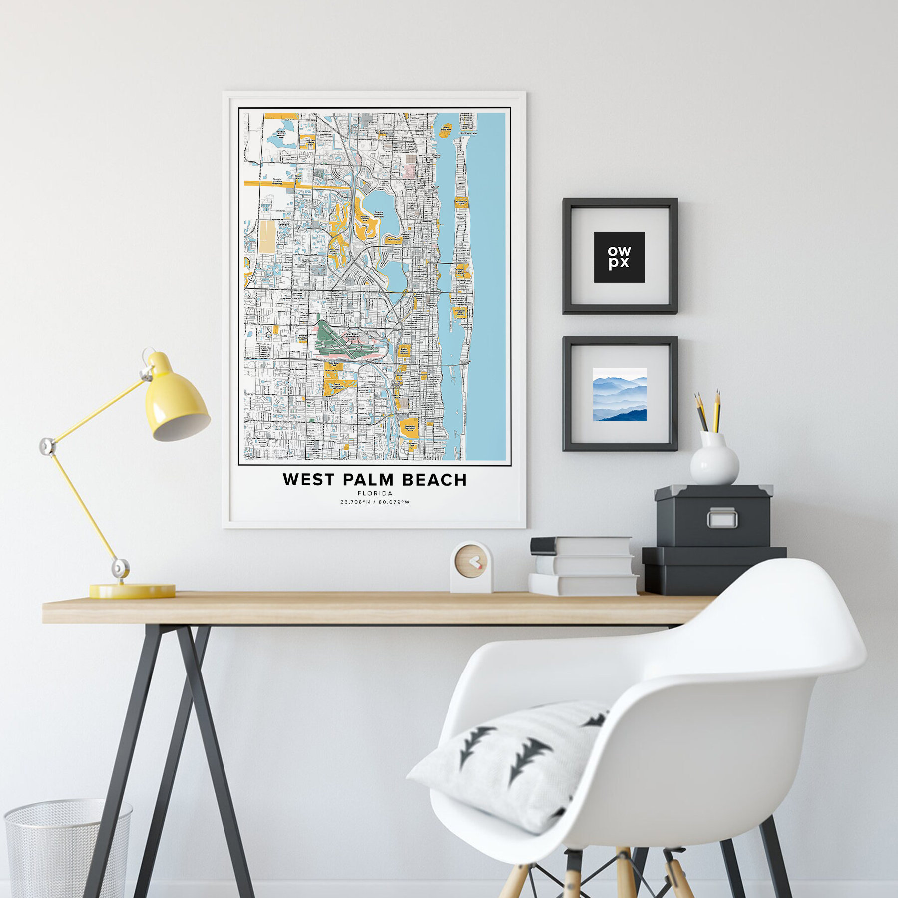 West Palm Beach Map Print With Street Names - Etsy