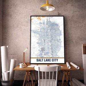Impressão de mapa de Salt Lake City, arte de parede de mapa de Salt Lake City Utah, decoração de Salt Lake City, mapa impresso de Salt Lake City, arte de mapa de cidade, pôster de presente de viagem