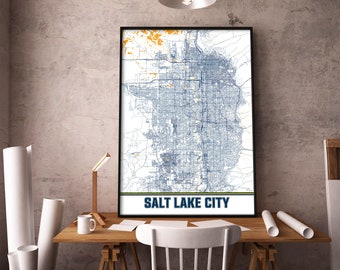 Salt Lake City Map Print, Salt Lake City Utah Map Wall Art, Salt Lake City Decor, Print Map Salt Lake City, City Map Art, Travel Gift Poster
