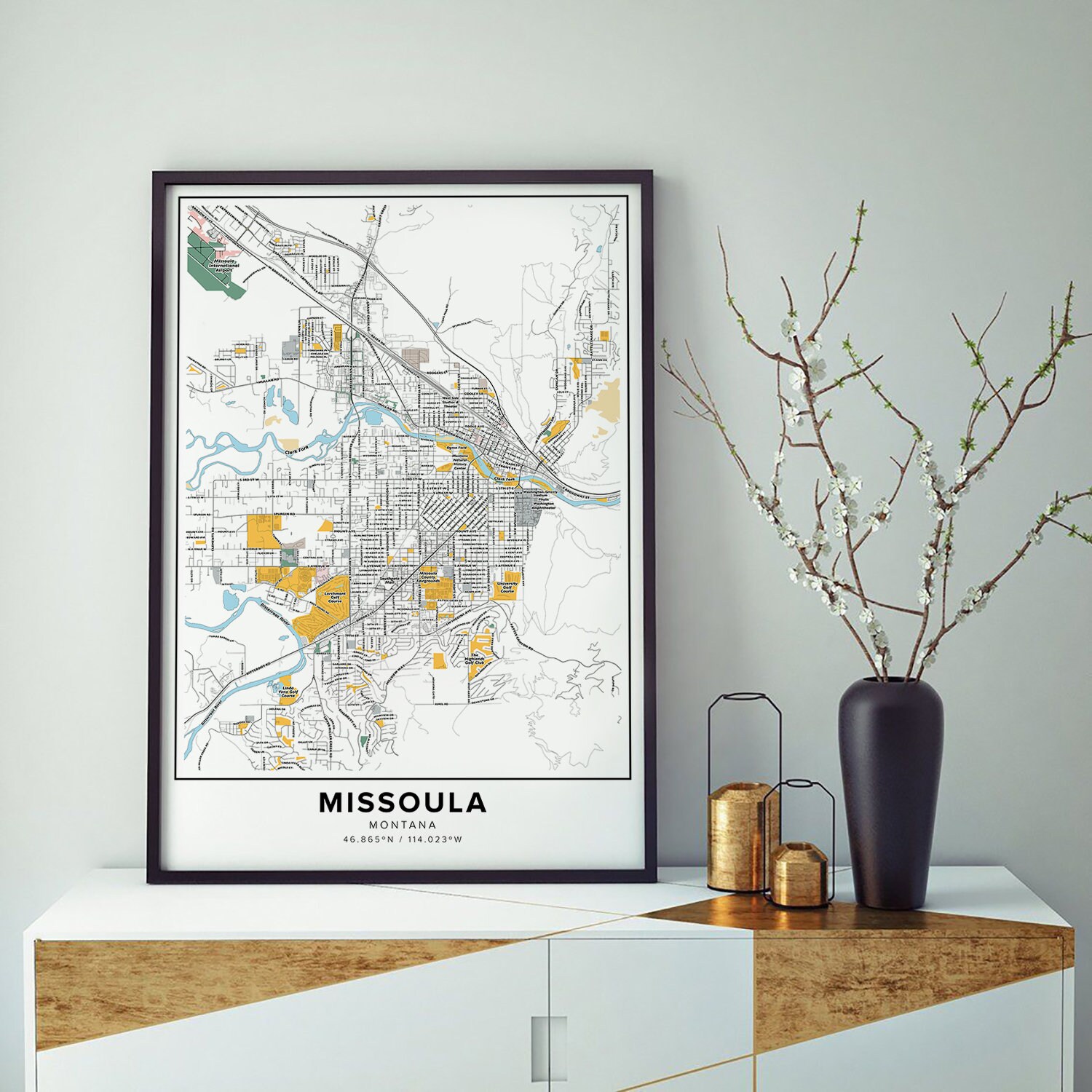 Missoula Map Print, Street Names Missoula Print, Printable Map of ...