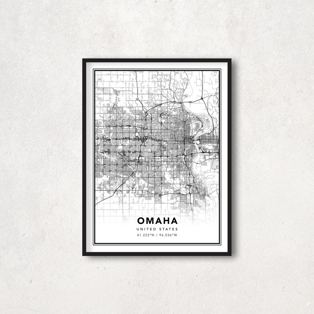 Omaha Map Print, Omaha Poster, Omaha Wall Art, Omaha City Map, Nebraska Omaha Wall Decor, Omaha