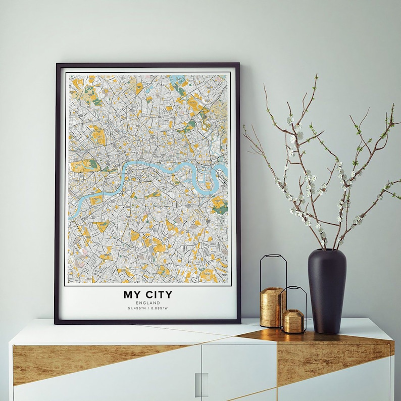Custom Map Print Street Names Custom Print Custom Street - Etsy