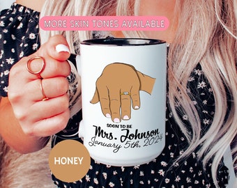 Custom Future Mrs Engagement Mug Gift For Fiance Personalized Wedding Ring Engagement Gift For Wifey Bridal Shower Engagement Gift Idea