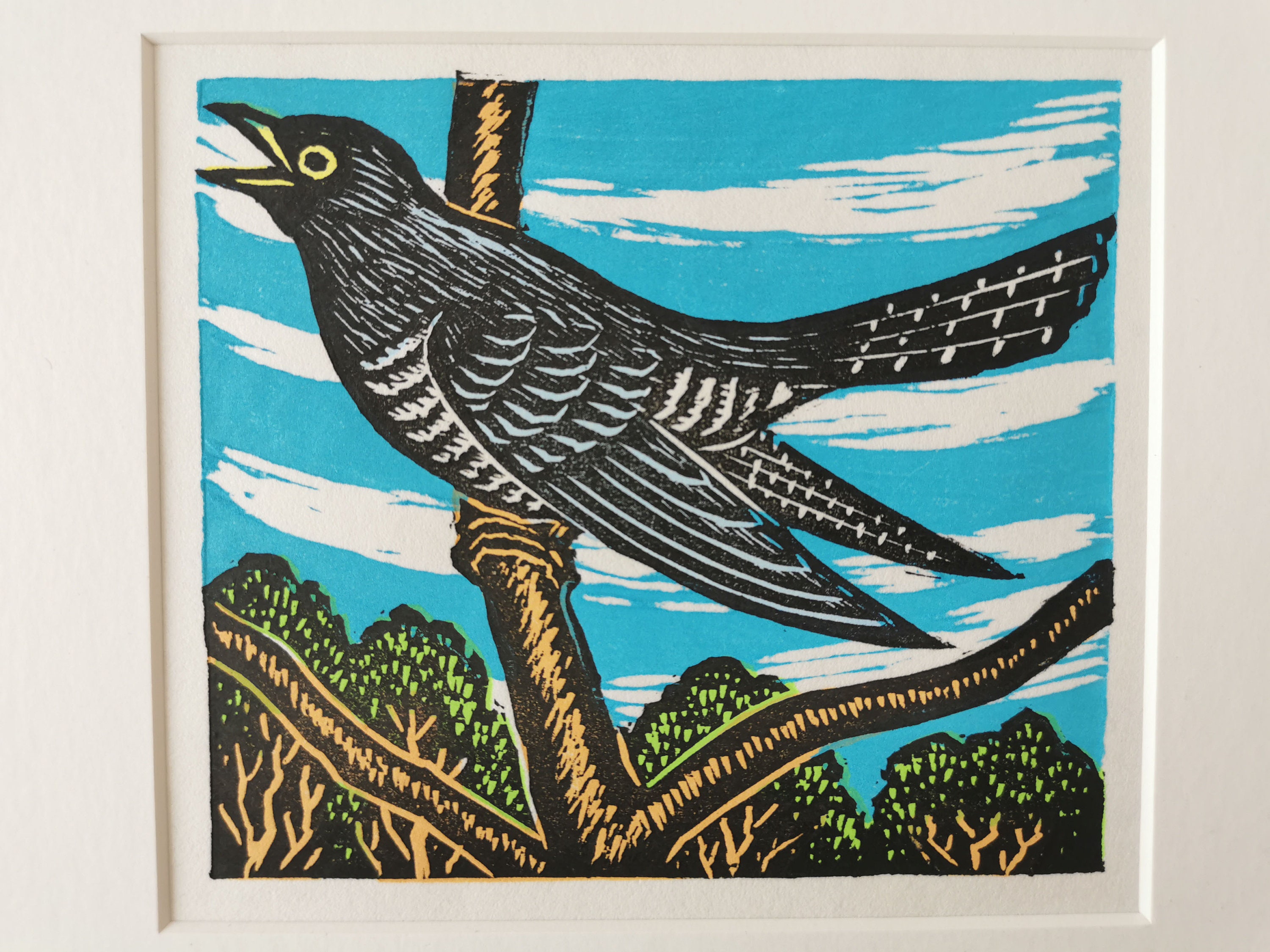 Gravure Japonaise Bird de Keizaburo Tejima Un Artiste Moderne Premier Plan Du 20Ème Siècle. Livraiso