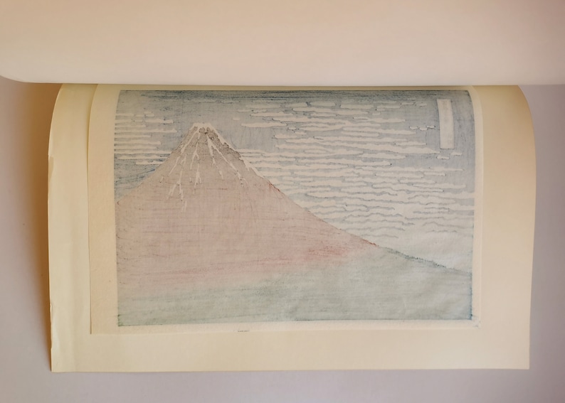 South Wind Woodblock print Clear Sky; of Mt Fuji by Hokusai