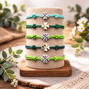 St. Patrick's Day Wish Bracelet: Shamrock Clover Charm