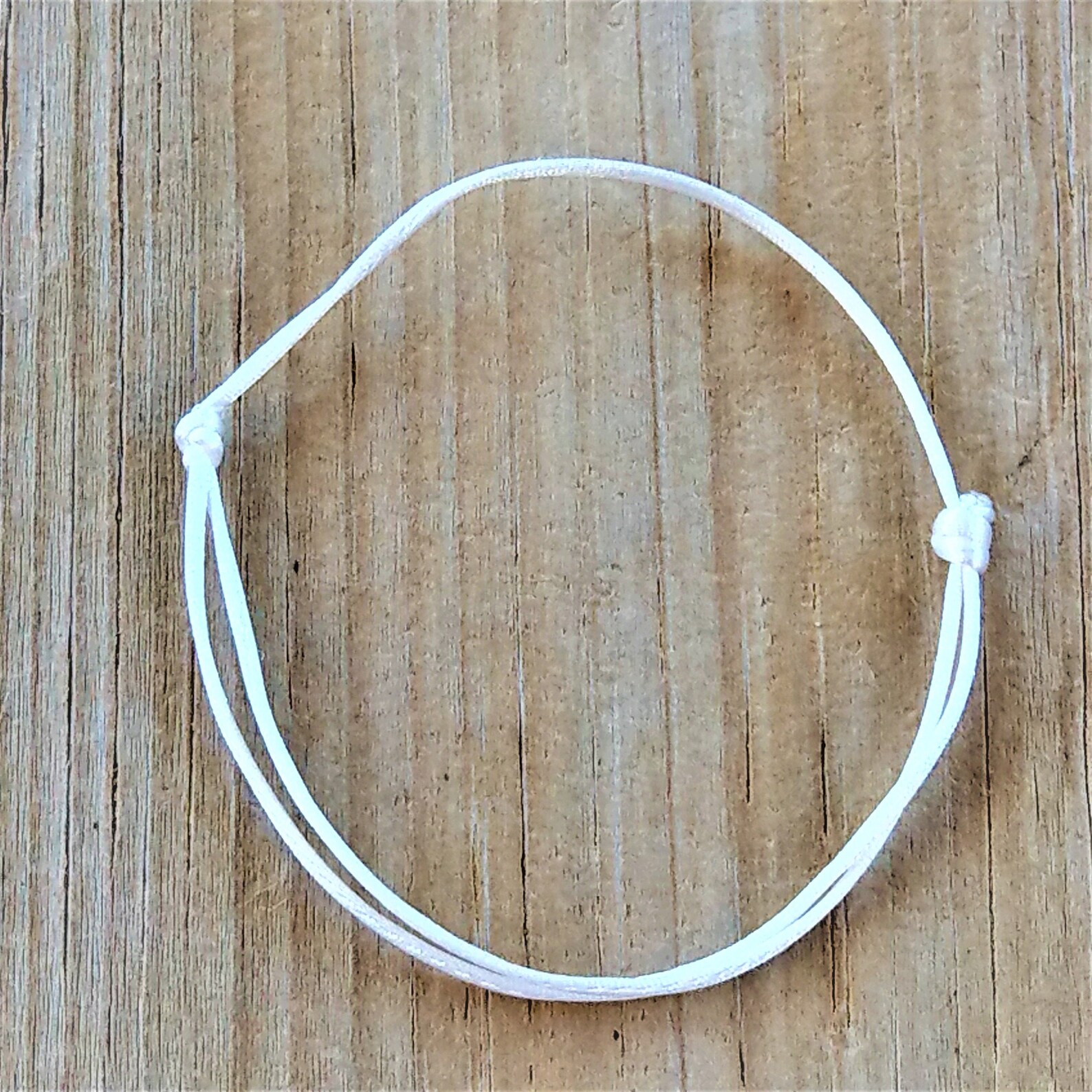 White Simple String Bracelet Adjustable String Bracelet Etsy