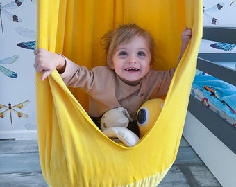 Cocoon Swing Velour, Kids' Hammock Chair, Indoor swing, Toddler Swing, Hanging Chair