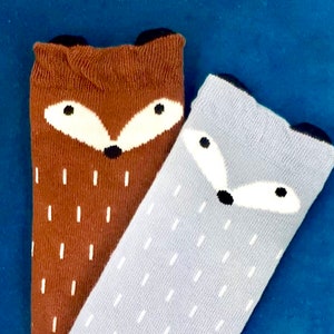 Set of two pairs of cute kids' fox socks - 12-36 months.
