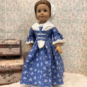 Historical Colonial Dress, Fichu, and Mop Cap