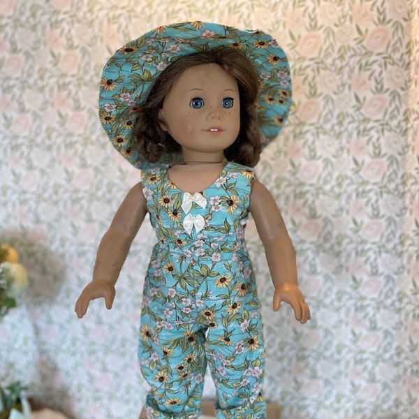 Spring/Summer Jumpsuit and Hat for Your 18 Inch Doll