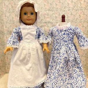 Colonial Day Dress, Apron, and  Mop Cap
