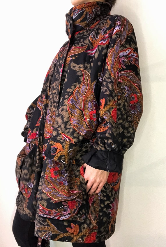 Black 1980's paisley print jacket