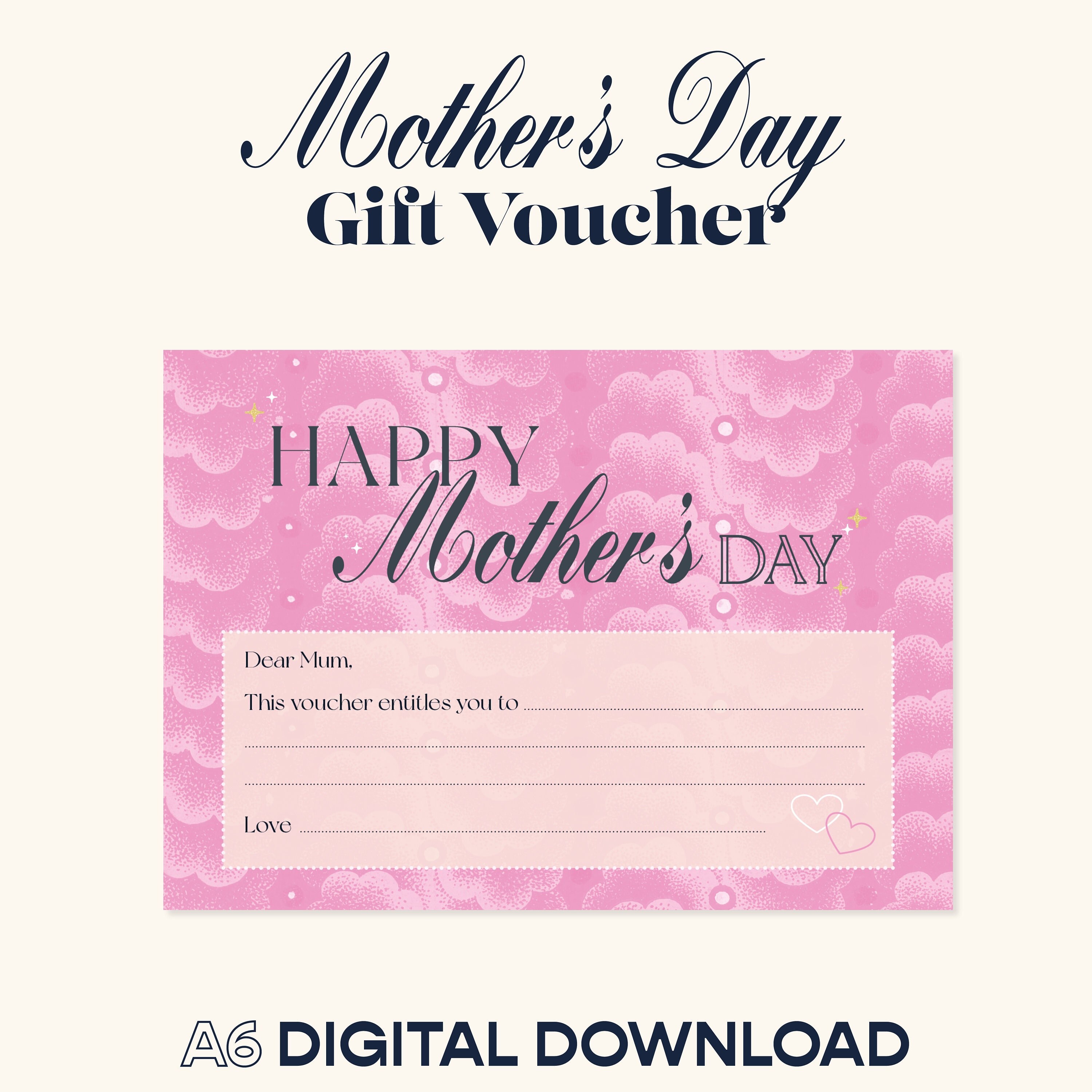 Mother's Day Gift Voucher This Voucher Entitles You to Etsy
