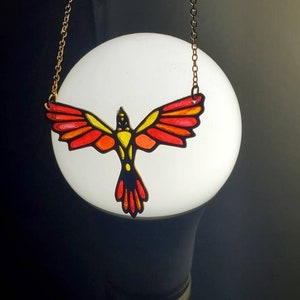 Phoenix pendant / mythology necklace /  firebird necklace / Greek mythology bird, silver, gold