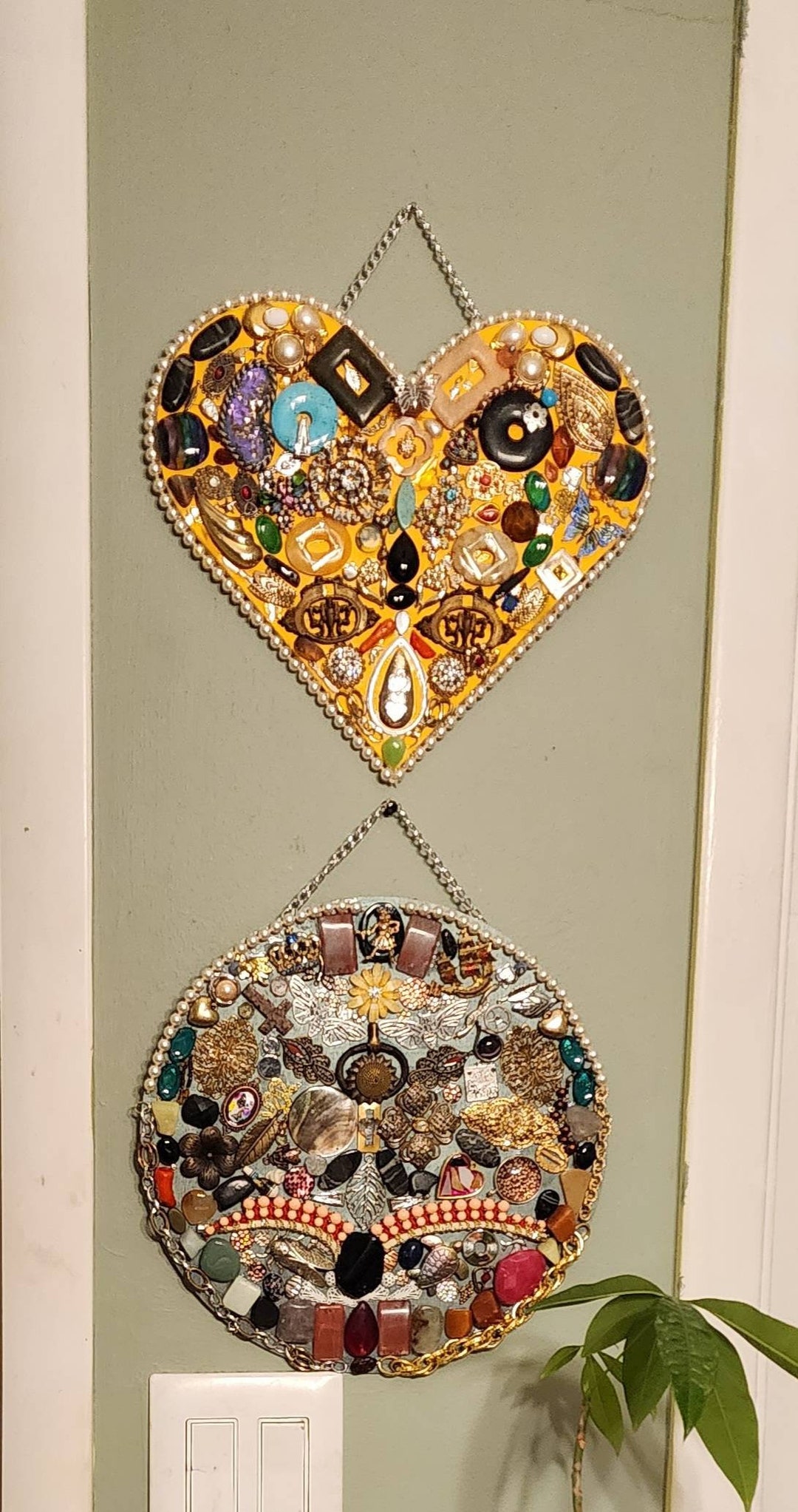 Junk Wall Art, Jewelry Wall Art, Upcycled Art, Eclectic Art, Bohemian
