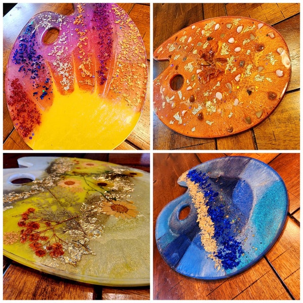 Resin palette,  artists palette,  customizable, Eclectic, Artist tools, Abstract creations, Customizable Resin Paint Palette