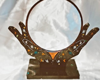 Mystical Fortune Teller Table Mirror, Bohemian Decor