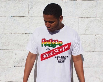 vintage red stripe beer shirt